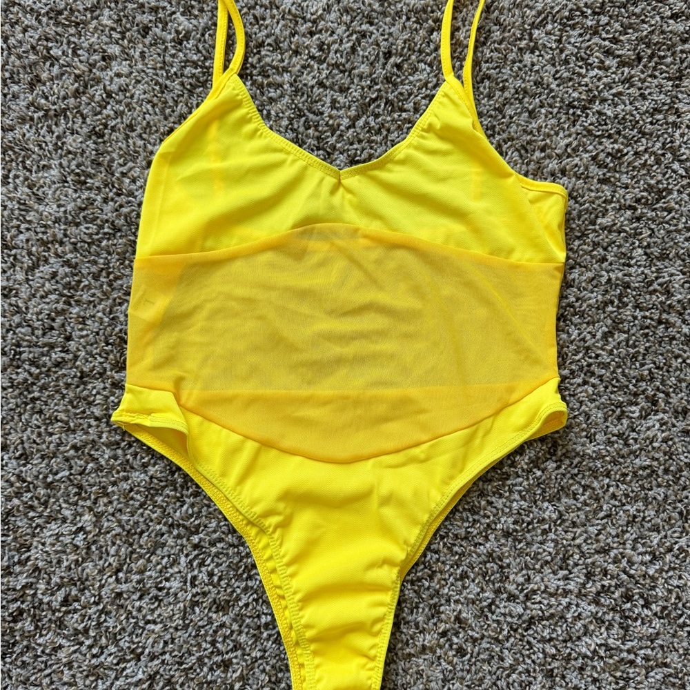 Yellow One-Piece “Tan Through” Swimsuit - Never Worn